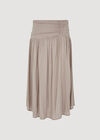 Textured Woven Midi Skirt, Brown, large