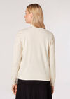 Pointelle Shell Fine Knit Jumper, Stone, large