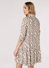 Geometric Print Mini Dress, Stone, large