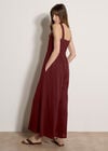 Wide-Leg Jersey Jumpsuit, Burgundy, large