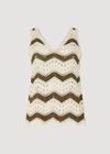 Chevron Crochet Vest Top, Stone, large