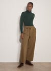 Super-Soft Turtleneck Jersey Top, Green, large