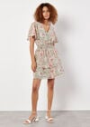 Watercolour Blooms Chiffon Mini Dress, Mint, large