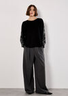 Diamante Snakeskin Sparkle Jumper, Black, large