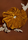 Tan Velvet Hair Scrunchie, Brown, large