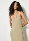 Gold Shimmer Knitted Maxi Dress, Gold, large