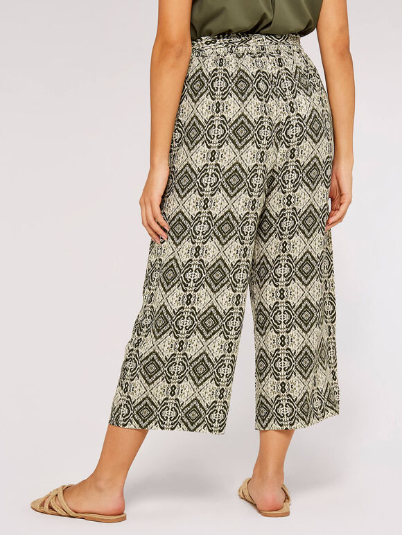 Ikat tile culotte, Khaki, large