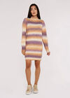 Ombre Stripe Knit Mini Dress, Rust, large