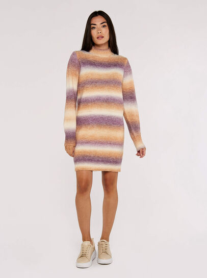 Ombre Stripe Knit Mini Dress