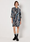 Zebra Soft Touch Cocoon Mini Dress, Teal, large
