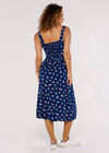 Floral Split Sun Midi Dress, Blue, large