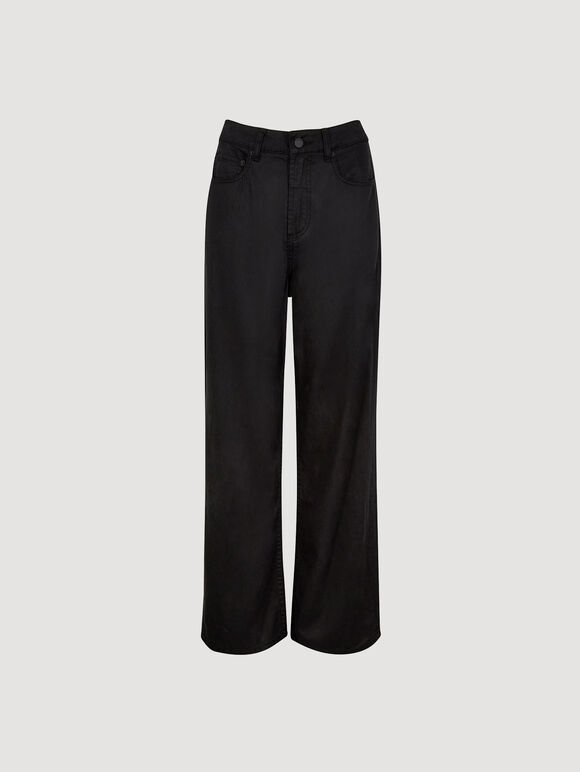 Elisa Wide Leg Jeans, Black, large