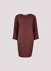 Ribbed Cocoon Mini Dress, Burgundy, large