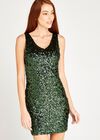 All Over Sequin Bodycon Dress, Green, large