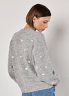 Embroidered Heart Jumper, Grey, large