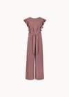 Ruffle Sleeve Jersey Jumpsuit, Purple, large
