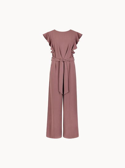 Ruffle Sleeve Jersey Jumpsuit