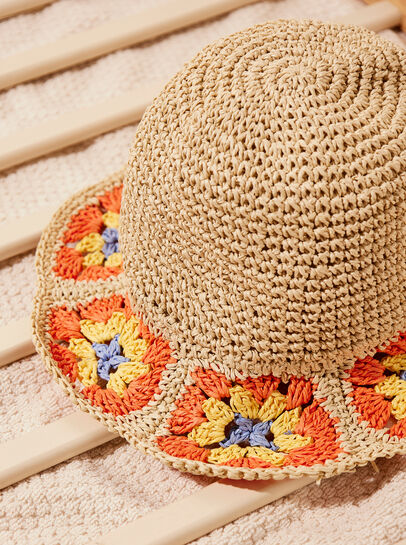 Raffia Crochet Hat