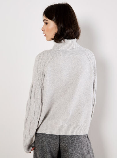 Cable Knit Roll Neck Jumper