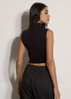 Jersey Crop Tank Top, Black, large