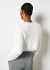 Fluffy Cropped Bolero, White, large