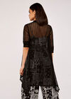 Mesh Waterfall Cardigan, Black, large