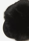 Cosy Faux Fur Luxe Slippers, Black, large