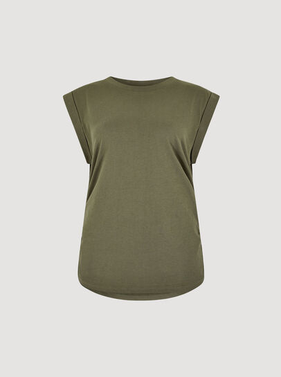 Cotton Jersey Side Ruched T-Shirt