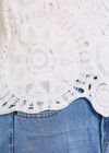 Sunflower Crochet Top, White, large