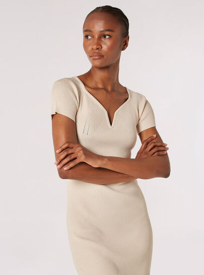 Rib Knit Bodycon Midi Dress