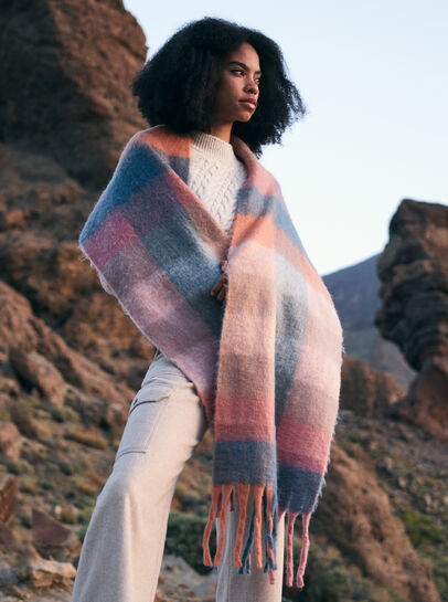 Check Colour Block Scarf