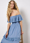 Bardot Lace Detail Maxi Dress, Blue, large