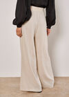 Wide Leg Linen Mix Trousers, Stone, large