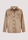 Suede Shirt Jacket, Brown, large