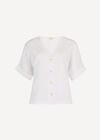 Lightweight V-neck Blouse, White, large