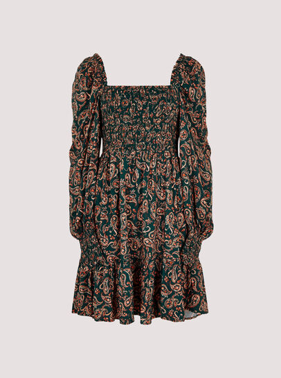 Paisley Milkmaid Mini Dress