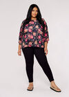 Curve Vintage Floral Top, Navy, large