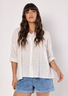 Lace Detail Cotton Blouse, Cream, large