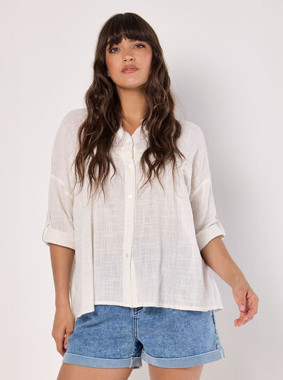 Lace Detail Cotton Blouse