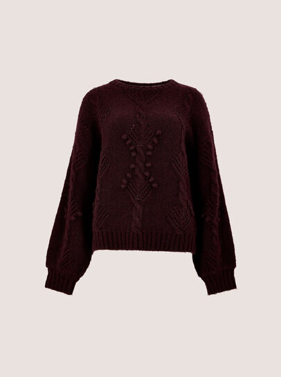 Brushed Bobble Cable Knit Jumper