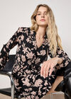 Crinkle Floral Mini Dress, Black, large