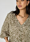 Ikat Shimmer Blouse, Khaki, large