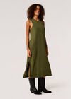 Jersey Modal Midi Dress, Khaki, large