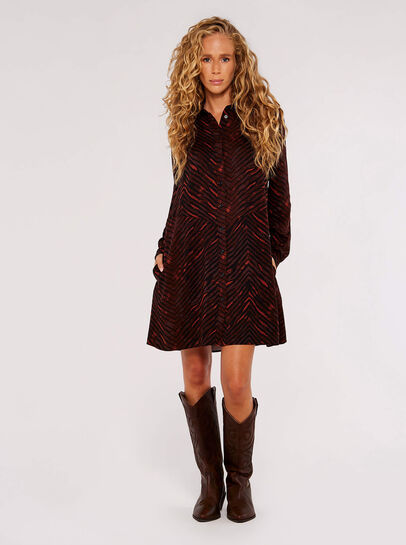 Chevron Zebra Mini Shirt Dress