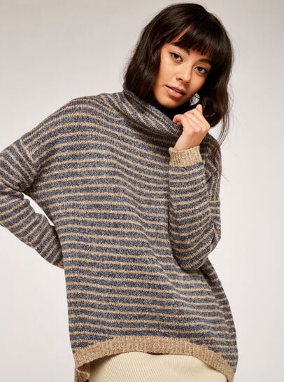 High Neck Stripe Jumper