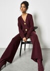 Soft Knit Wide Leg Trousers, Burgundy, large