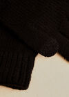 Ribbed Knit Touch Screen Gloves, Black, large