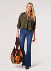 Cropped Corduroy Shacket, Khaki, large