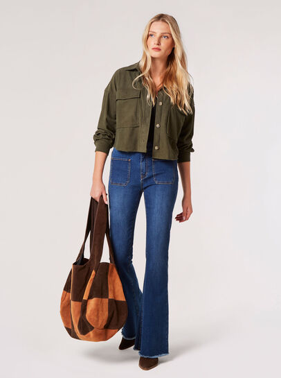 Cropped Corduroy Shacket