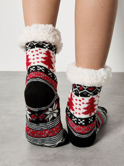 Fleece Lined Fair Isle Socks